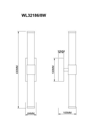 EDDIE KINKIET SREBRNY/SILVER (WL32186/8W) - Zuma Line