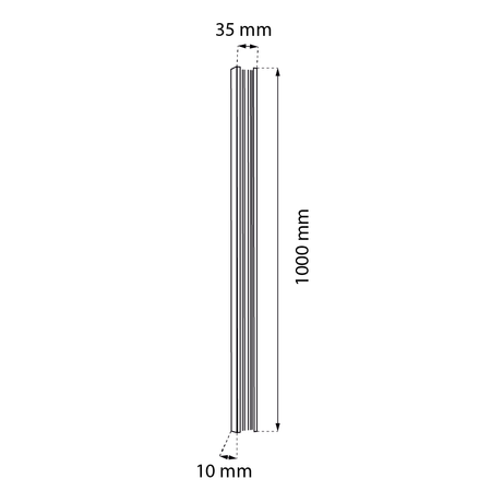 Szynoprzewód magnetyczny natynkowy Komatsu Slim 48V - Czarny (1 m)   (6040) - Shilo