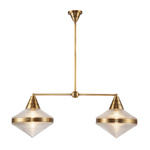 Lampa wyspowa Willard - 2 źródła światła - Vintage mosiądz (QN-WILLARD-LP2-VBS-PG) - Quintiesse