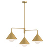 Żyrandol Remyck - 3 źródła światła - Szczotkowane złoto (ALM-REMYCK3-GD) - Elstead Lighting