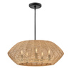 Rattanowa lampa wisząca Luca - 5 źródeł światła - karmelowy beż (QN-LUCA-5P-M-BK-CAM) - Quintiesse