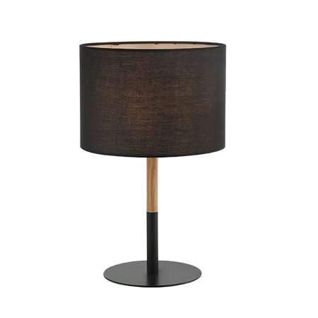 TABLE LAMP E14 MAX 40W IRON & WOOD & FABRIC MATERIAL BLACK CLASS ON OFF SWITCH (20214 Zambelis) - Zambelis