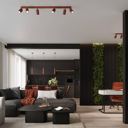 Plafon KARBON 4L ochra czerwona (SL.1641) - Sollux Lighting