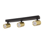 CEILING MOVABLE SPOT 3XGU10 BLACK MATT - BRUSHED BRASS (S107 Zambelis) - Zambelis