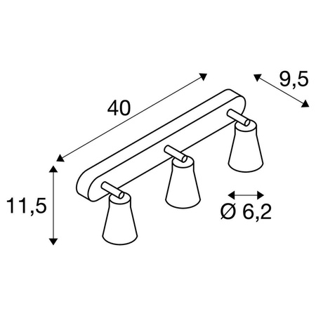 Lampa ścienna i sufitowa AVO CW Triple (1000893) - SLV