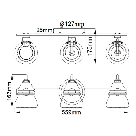 Kinkiet Talland (KL-TALLAND3-PC-BATH) - Elstead Lighting