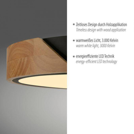 LAMPA SUFITOWA BILA BLACK (14288-18) - Paul Neuhaus