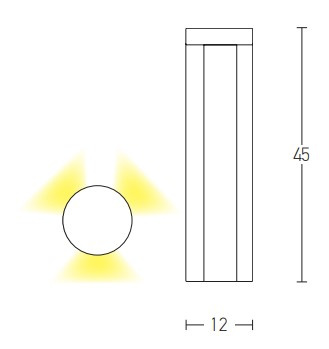 OUTDOOR BOLLARD LIGHT LED 15W GRAPHITE (E132 Zambelis) - Zambelis