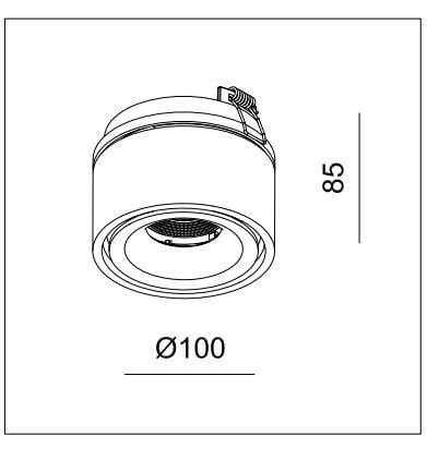 LED lampa UNIVERSAL RD G2-14W DIM Black IP20 CRI80 3000K (03340B) - ZARlight
