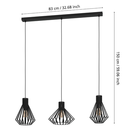 Lampa wisząca BASIDANO czarna (390125) - EGLO