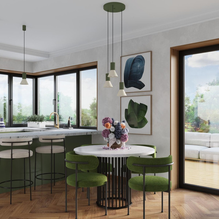 Lampa wisząca ESTRIA 1 beżowa/zielona oliwka (SL.1872) - Sollux Lighting