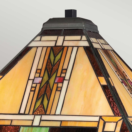 Lampa na stół w stylu Tiffany - Lampa stołowa Navajo Brązowy  (QZ-NAVAJO-TL-VB) - Elstead Lighting