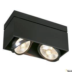 KARDAMOD, lampa sufitowa, dwupunktowa, QPAR111, prostokątna, czarny mat, maks. 150W (117110) - SLV