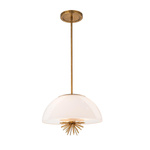 Lampa wisząca Staring - 3 źródła światła - Przecierane złoto (STARING-3P-DG-OPAL) - Elstead Lighting