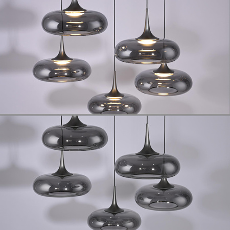 Kaskadowa lampa z płynną regulacją wysokości POSH SZARA (15694-15) - Paul Neuhaus