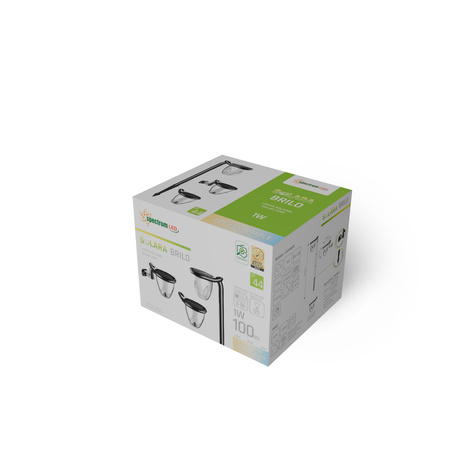 SOLARA BRILO 1W CCT IP44 150x180x135mm CZARNY wbijananaścienna 2 lata gw. SPECTRUM (SLI052001CCT) - Spectrum LED