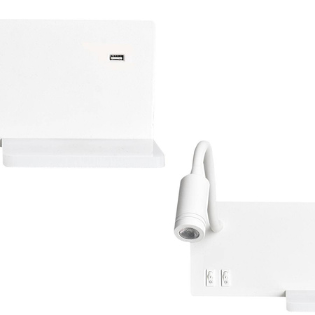 Lampa nocna z półką SHELF WHITE LED 4W+5W+2W (ML6343) - Milagro