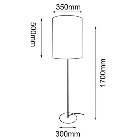 Lampa podłogowa Lamego F Wąska - Czarna (1700 mm)   (2021) - Shilo