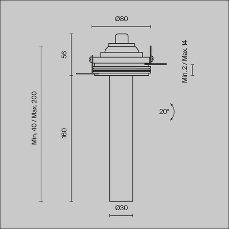 Lampa wpuszczana Focus T (C140TRS-L200-7W3K-B) - Maytoni
