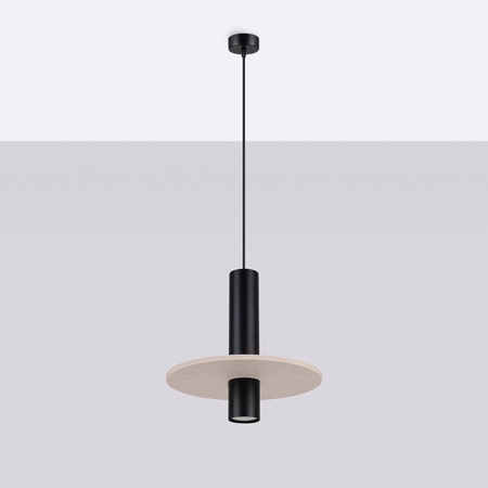 Lampa wisząca PELTA 1 czarna/beżowa (SL.1882) - Sollux Lighting
