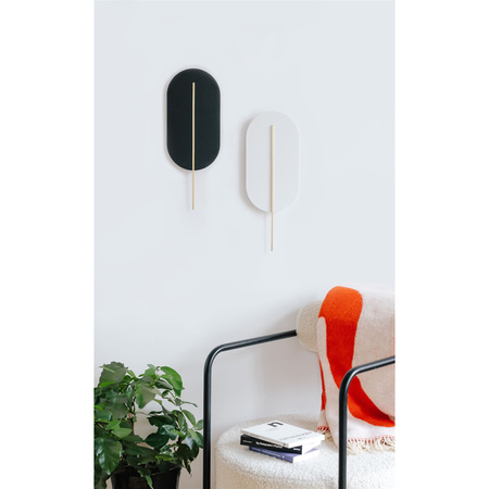 ROKKE czarna lampa ścienna / kinkiet z mosiężnym detalem (RKK22030) - Ummo