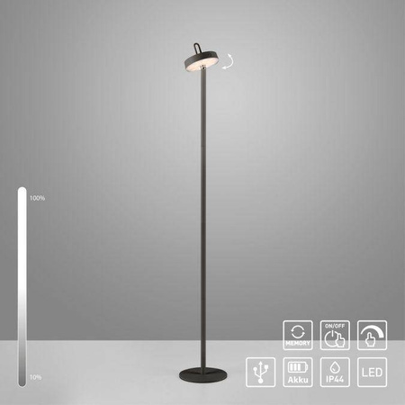 LAMPA PODŁOGOWA AMAG BLACK IP44 (19311-18) - Paul Neuhaus