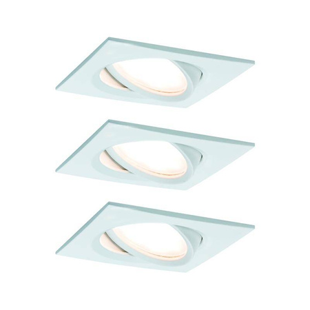Zestaw Oprawa wbudowana Nova Plus Coin ściemniana ruchoma LED 3x6,8W 633lm 2700K Biały Mat/Aluminium (PL93678) - PAULMANN