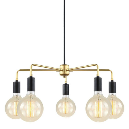 Lampa wisząca Malene (MDM3386/5 BK+GD) Italux - żyrandol