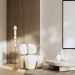 FLOOR LED LIGHT 17W 3000K METAL-GLASS, COLD-CHAMPAGNE (23063 Zambelis) - Zambelis