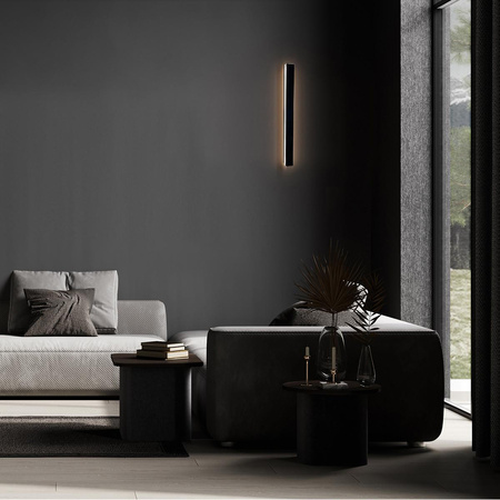 Minimalistyczny kinkiet Bodo 40 cm czarny IP54 (LP-789/1W 40 BK) - Light Prestige