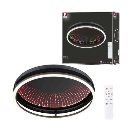 Plafoniera SPACEGLOW ONE LED 3D DIM RGB rainbow 38W 3900lm 3000-6500K pilot  230V czarny matowy / metal (PL71056) - PAULMANN
