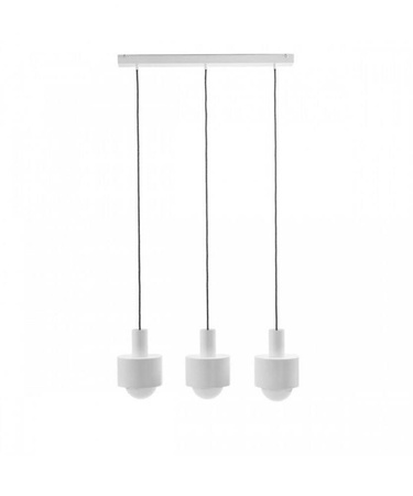 Lampa wisząca Enkel 3 z oplotem poliestrowym białym (EN3311P0) - Ummo