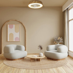 Wentylator sufitowy z metalowymi elementami i sznurkiem konopnym 33W LED (23001 Zambelis) - Zambelis