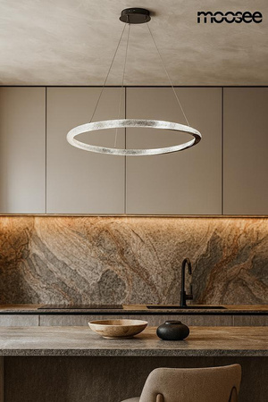 Ozdobna lampa wisząca nad stół lub wyspę ANILLO 80 czarny chrom (MSE1501100598) - Moosee