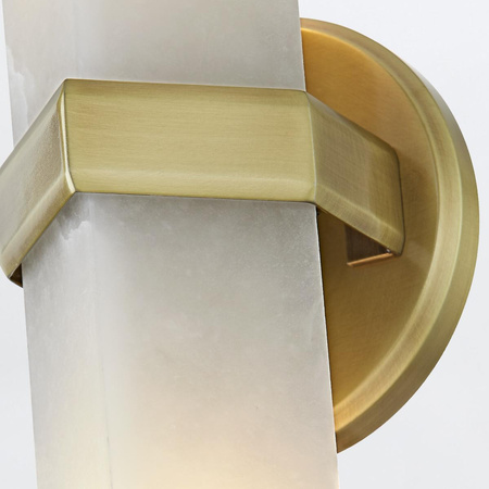 Alabastrowy kinkiet Valencia - 2 źródła światła - Vintage mosiądz (QN-VALENCIA-2WB-VBS-AR) - Quintiesse