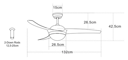 PENDANT FAN WHTE 18W (19133 Zambelis) - Zambelis