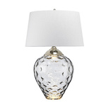 Duża lampa stołowa Samara - 2 źródła światła - Przydymione szkło (QN-SAMARA-TL-LRG-SMK) - Quintiesse
