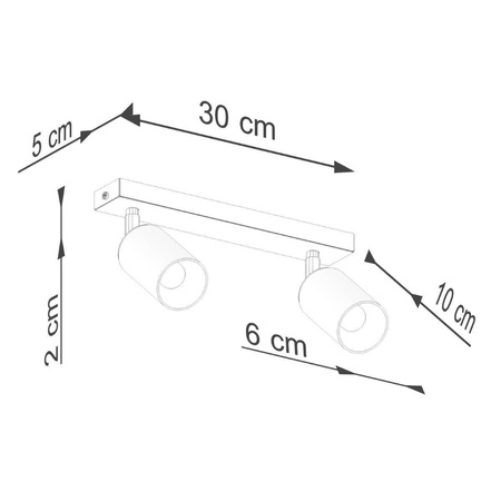 Plafon WINX 2 czarny/miedź (SL.1375) - Sollux Lighting