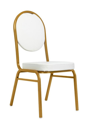 Krzesło bankietowe / konferencyjne HESTIA białe / złote (KH1501100311) - King Home