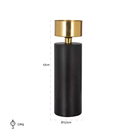 RICHMOND świecznik TESS L czarno-złoty (-KA-0247) - Richmond Interiors