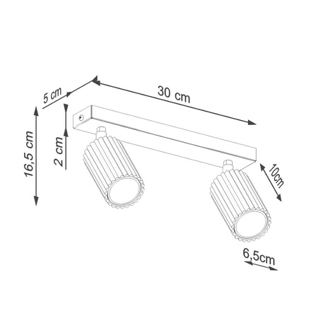 Plafon KARBON 2 ochra czerwona (SL.1637) - Sollux Lighting