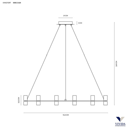 Lampa Wisząca KINGFORT Kol. Beżowy 3000K (0085.31.NE) - Vivida
