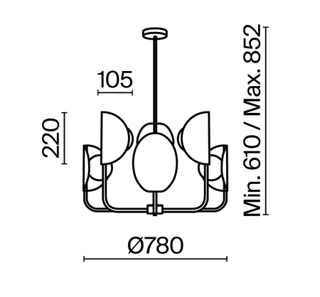 Żyrandol Tropic (MOD164PL-06BS) - Maytoni