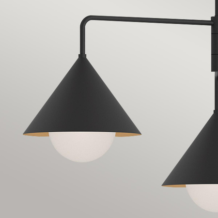 Żyrandol Remyck - 3 źródła światła - Matowa czerń (ALM-REMYCK3-BK) - Elstead Lighting