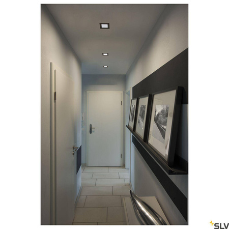 FRAME BASIC, lampa wpuszczana, LED, 3000K, kolor czarny matowy, zestaw, 9,4W, z zasilaczem (112720) - SLV