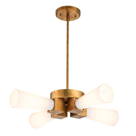 Lampa wisząca Kristy - 4 źródła światła - Przecierane złoto (KRISTY-4P-DG-OPAL) - Elstead Lighting