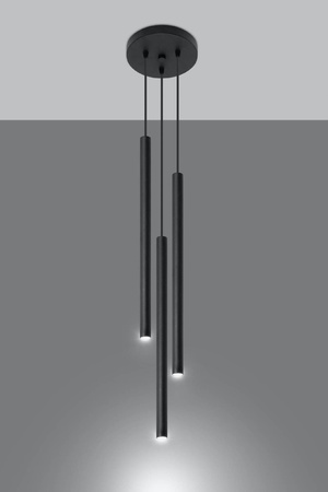 Lampa wisząca PASTELO 3P czarna (SL.0471) - Sollux