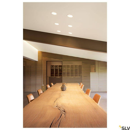 HORN-A, lampa wpuszczana, QPAR51, okrągła, kolor biały matowy, maks. 50W, ze sprężynami zaciskowymi (113151) - SLV