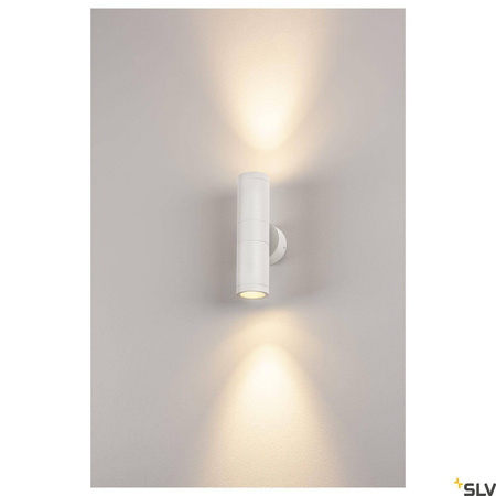 ASTINA, lampa ścienna outdoor, TCR50-SE, IP44, okrągła, up/down, biała, maks. 44W (228771) - SLV