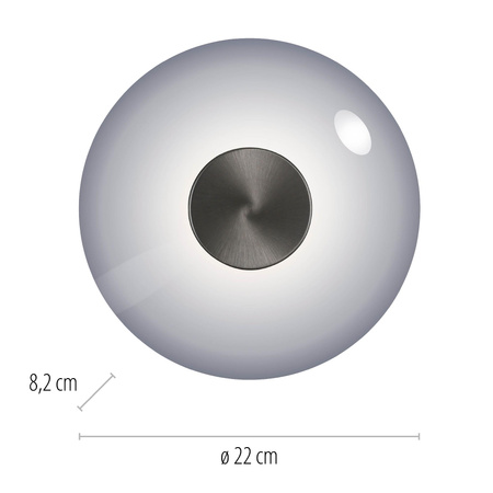 Szklany, ściemnialny kinkiet PURE VITRUM SZARY (6082-15) - Paul Neuhaus
